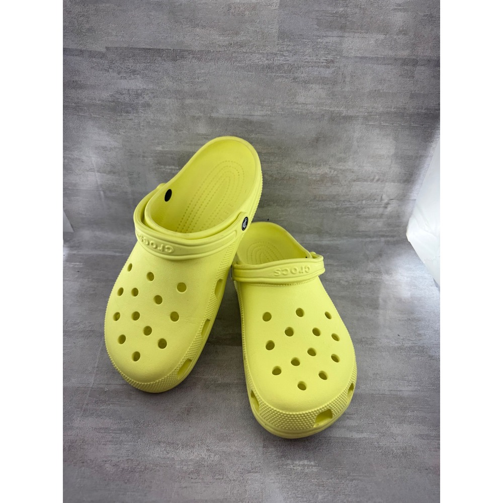 Crocs Classic Clog Men Size 13 Yellow Slip On Water Friendly Comfort Sandals - Picture 2 of 11